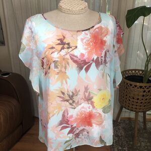 Vince Camuto Floral Blouse - Women's Size XL